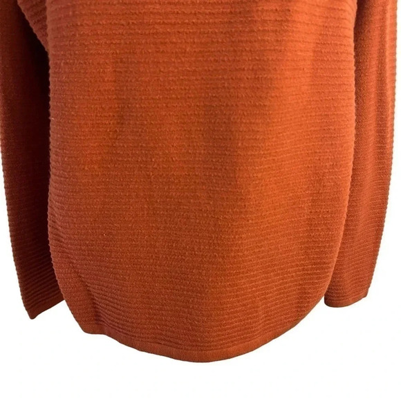 French Connection Burnt Orange Sweater Size Small Mock Neck Ribbed Pullover Top - Picture 5 of 6